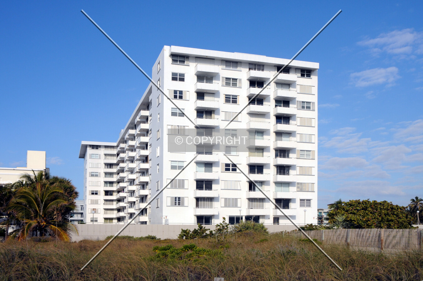 View from the east along the beach