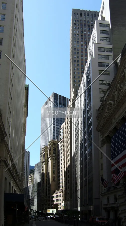 View southwest from Wall Street