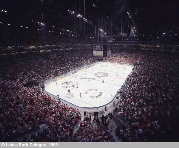 View of the inside during a icehockey game