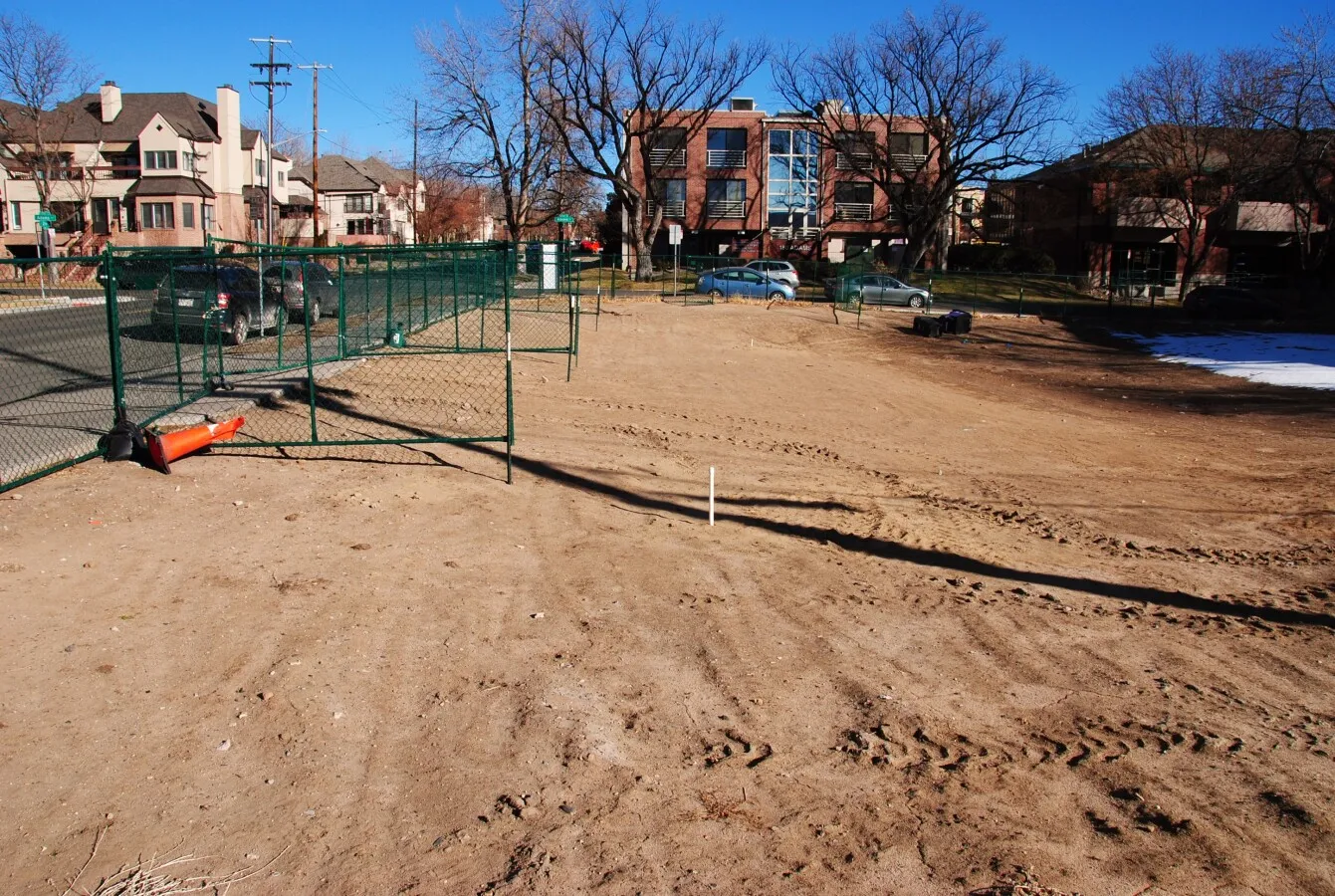 Empty lot looking east