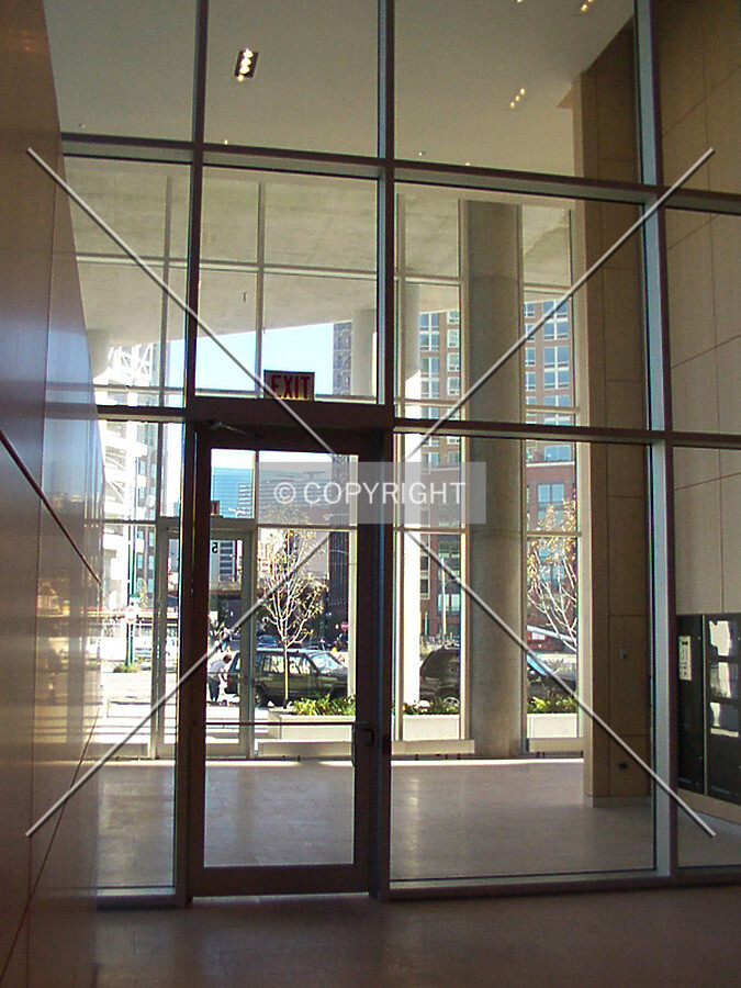 Looking out through the vestibule