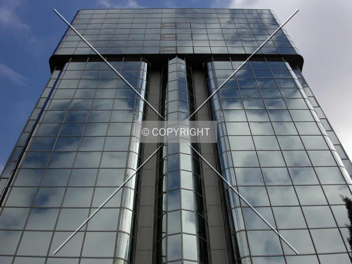 Looking up from the western facade