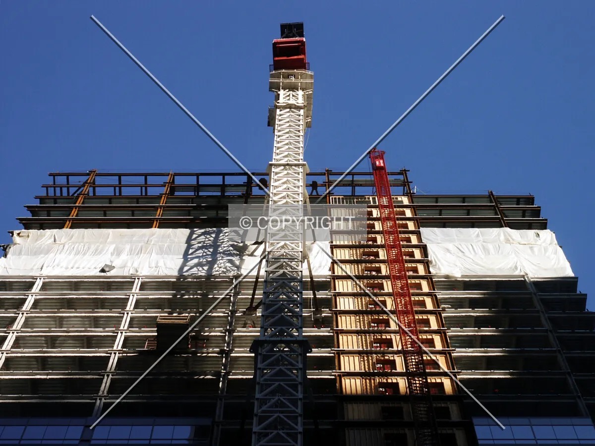 Looking straight up the west side