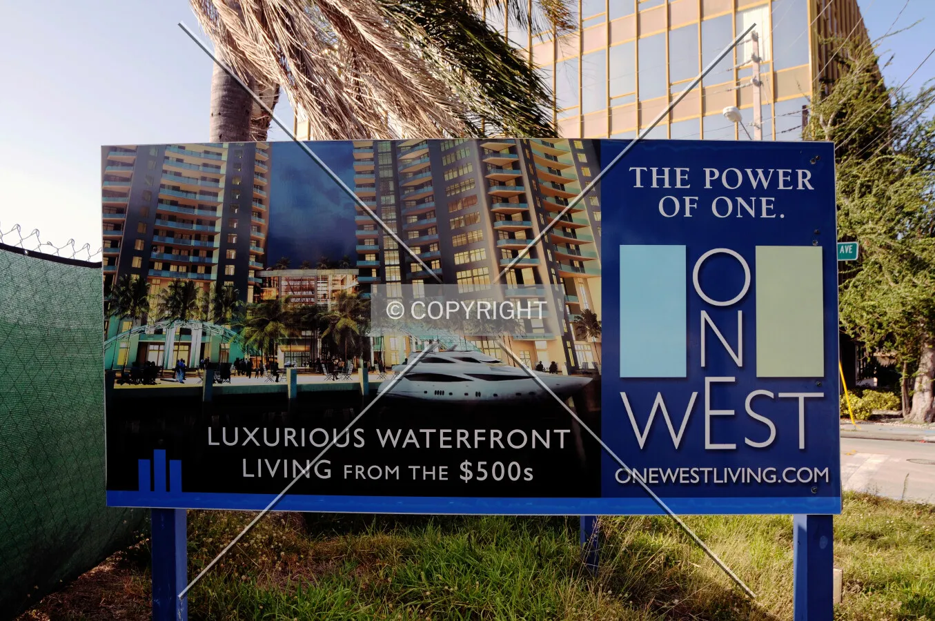 Advertisement billboard along West First Street