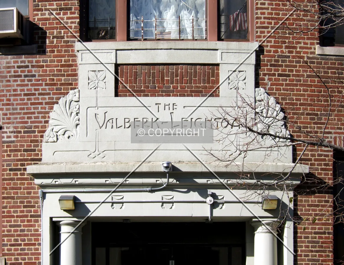 Main entrance from the southeast on Leighton Avenue