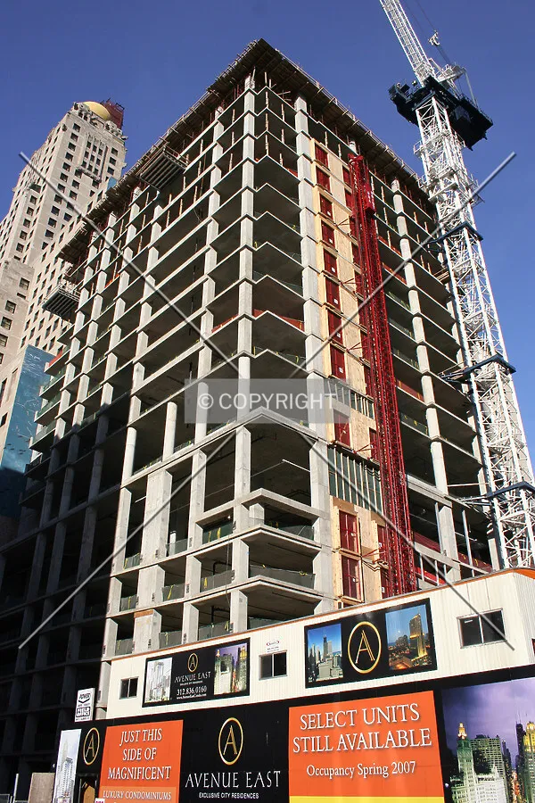 Looking up the southeast corner