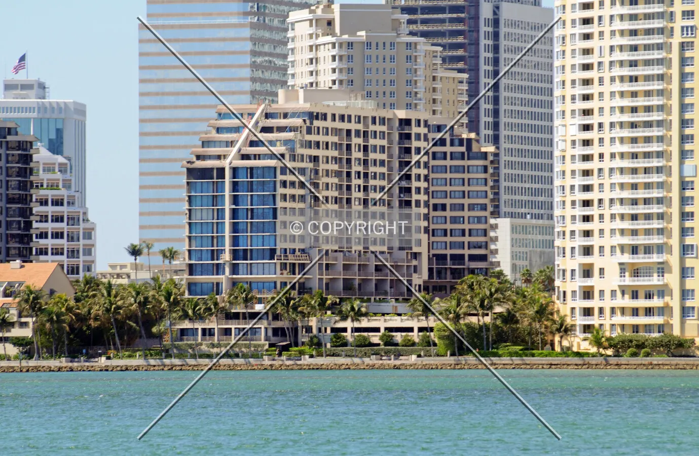 View from the east along Biscayne Bay
