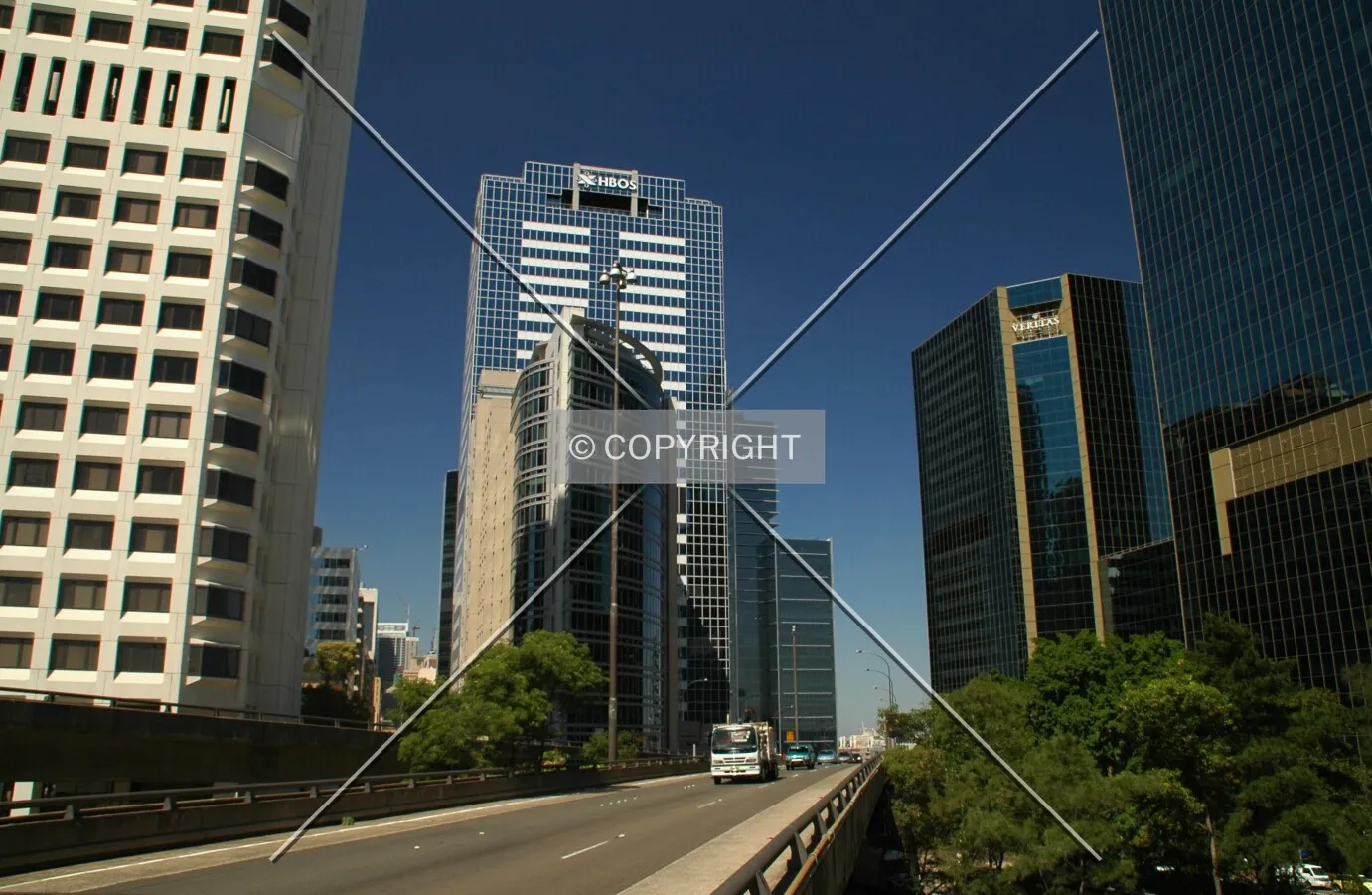 The Western Distributor cutting through the CBD's northwest corner