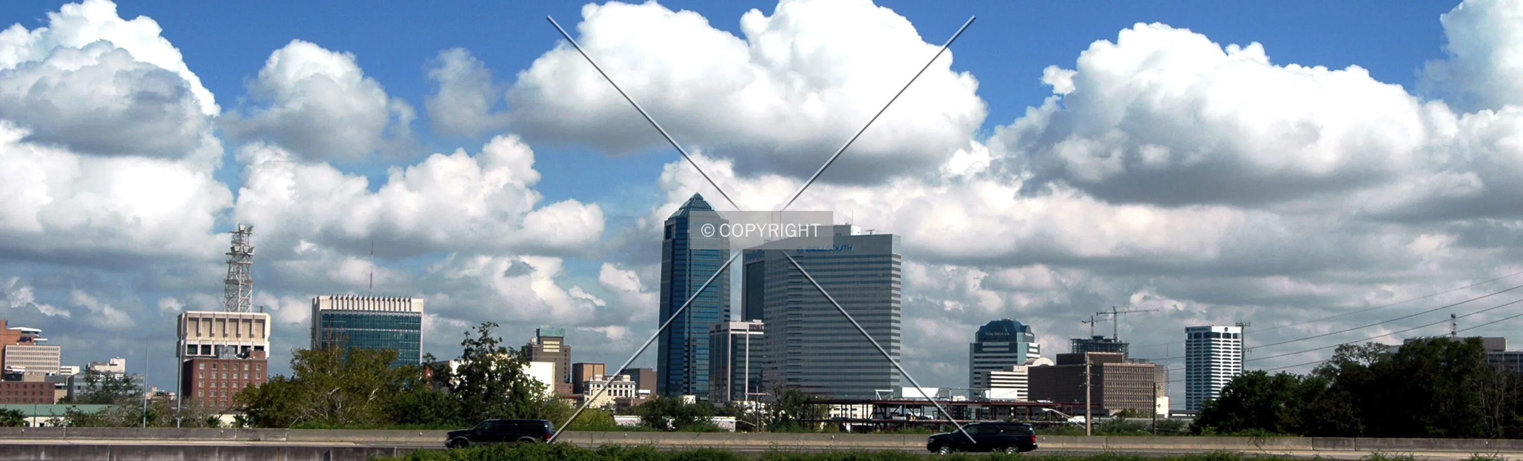 View of skyline from Interstate I-95