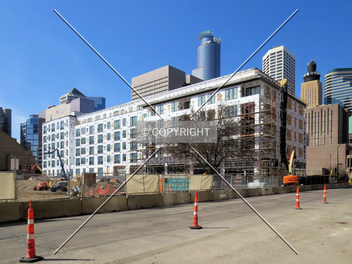 View to the southwest across 4th Street South