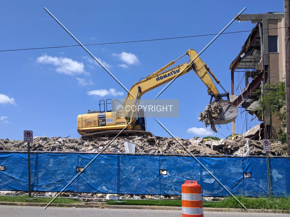 From the south during demolition