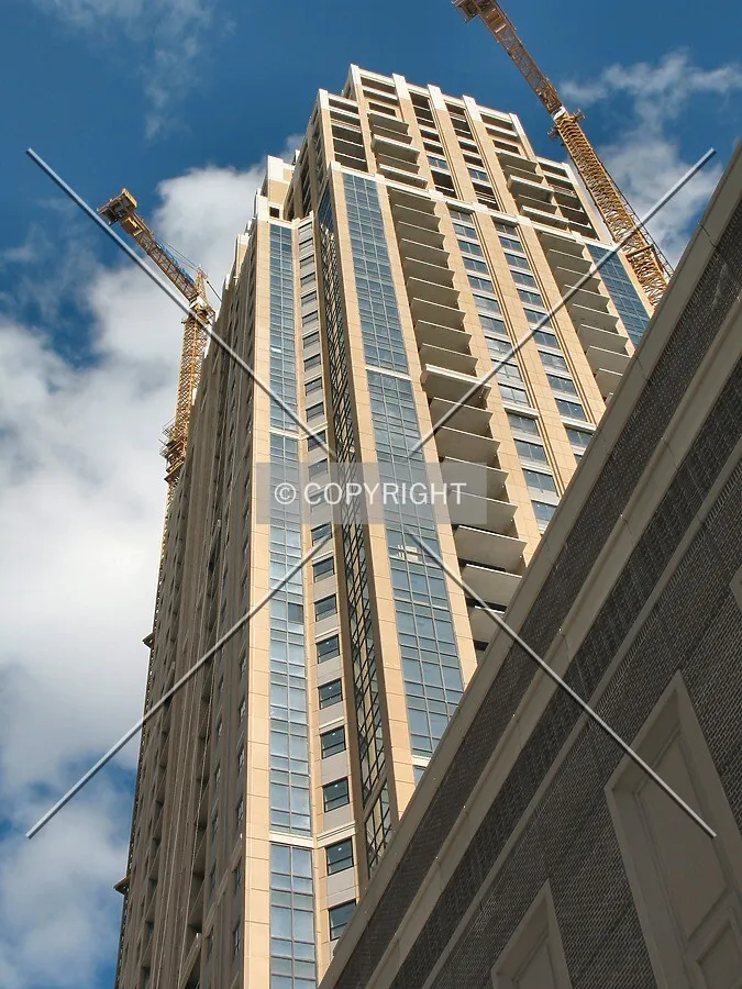 Looking up the southwest corner