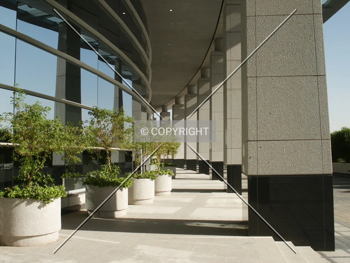 Under the colonnade on the west side