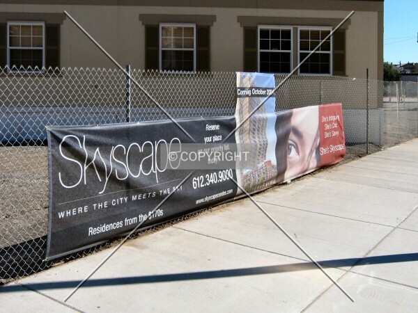 Promotional banner and sales trailer from 10th Street