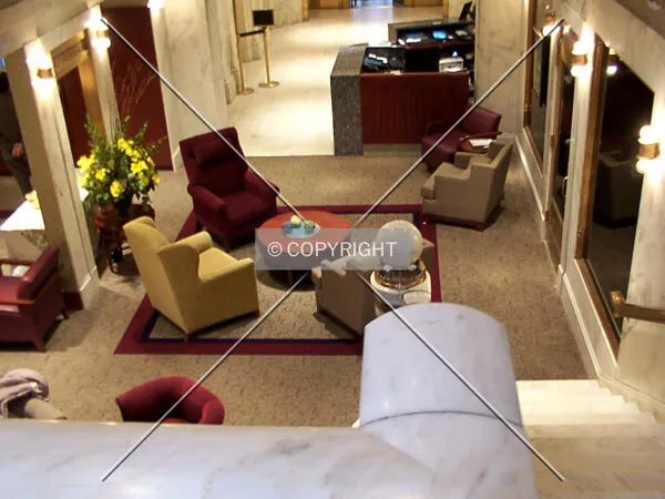 View of the lobby from the staircase