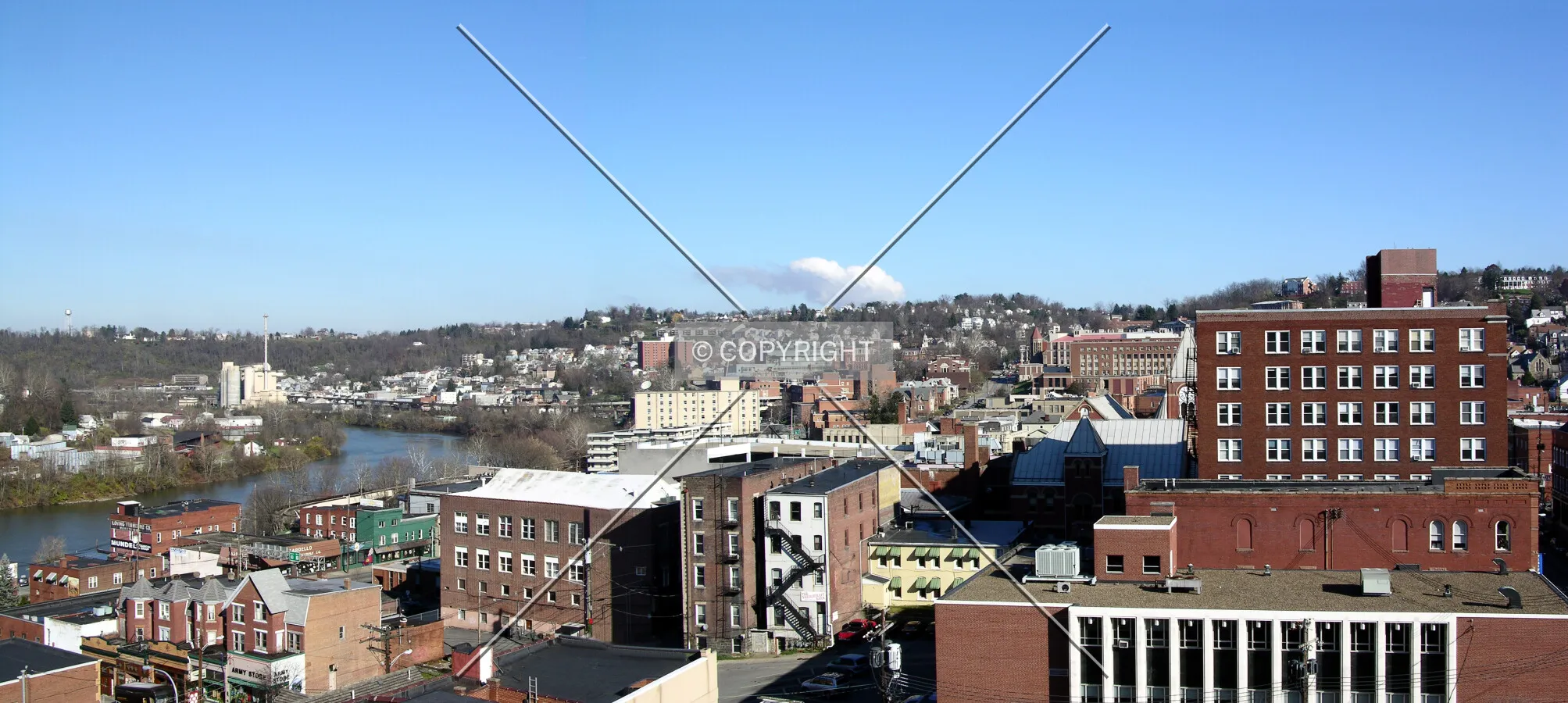 Downtown Morgantown along the river