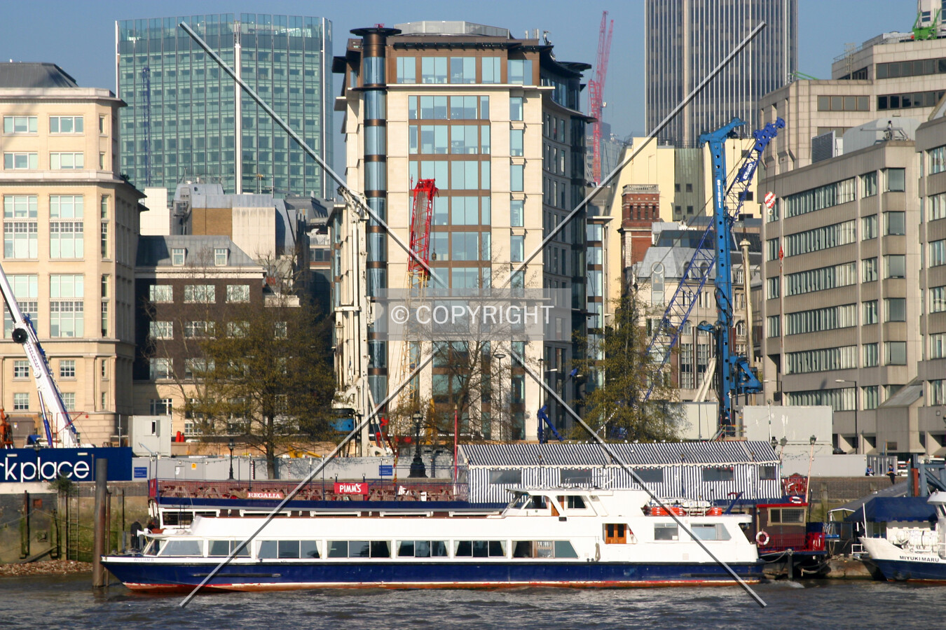 View north from the Thames embankment