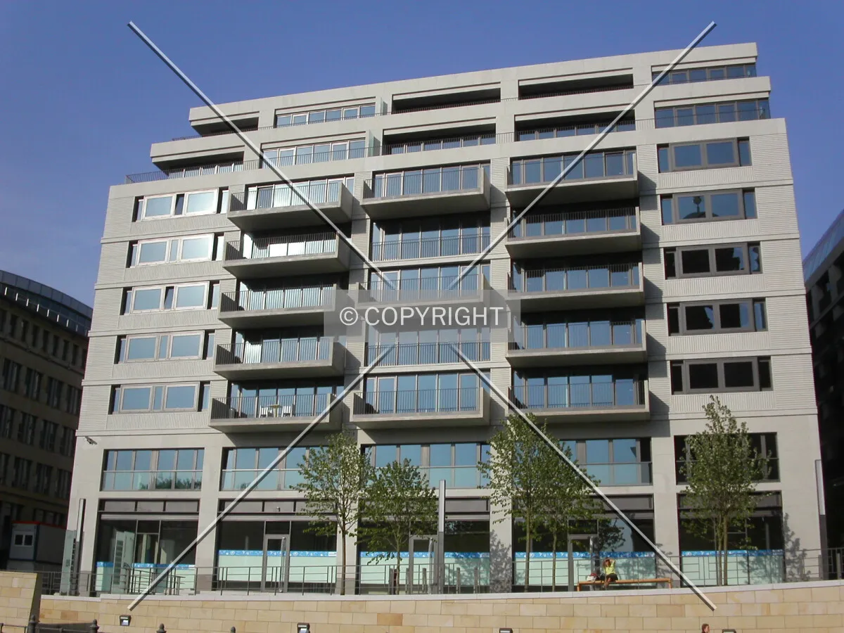 The building as seen from the Spree River at the west side