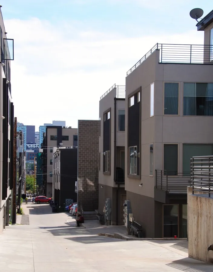 Alley view looking southeast