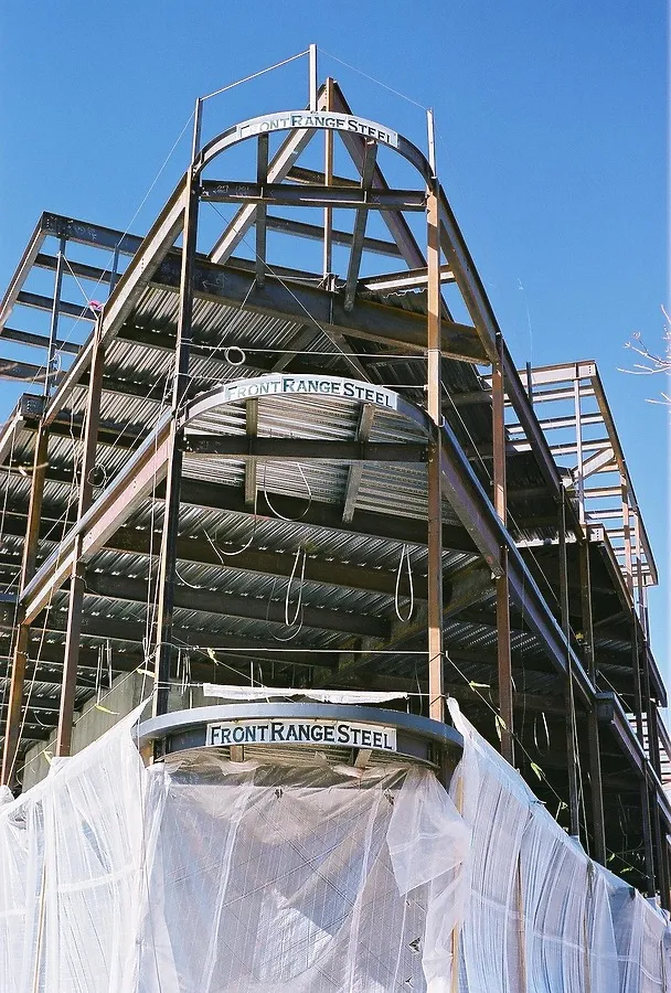 Steel girders at the southeast corner
