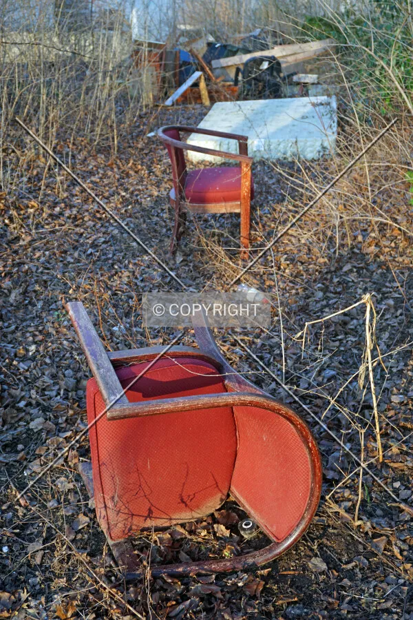 Furniture thrown out the windows into the rear courtyard; March 4, 2016