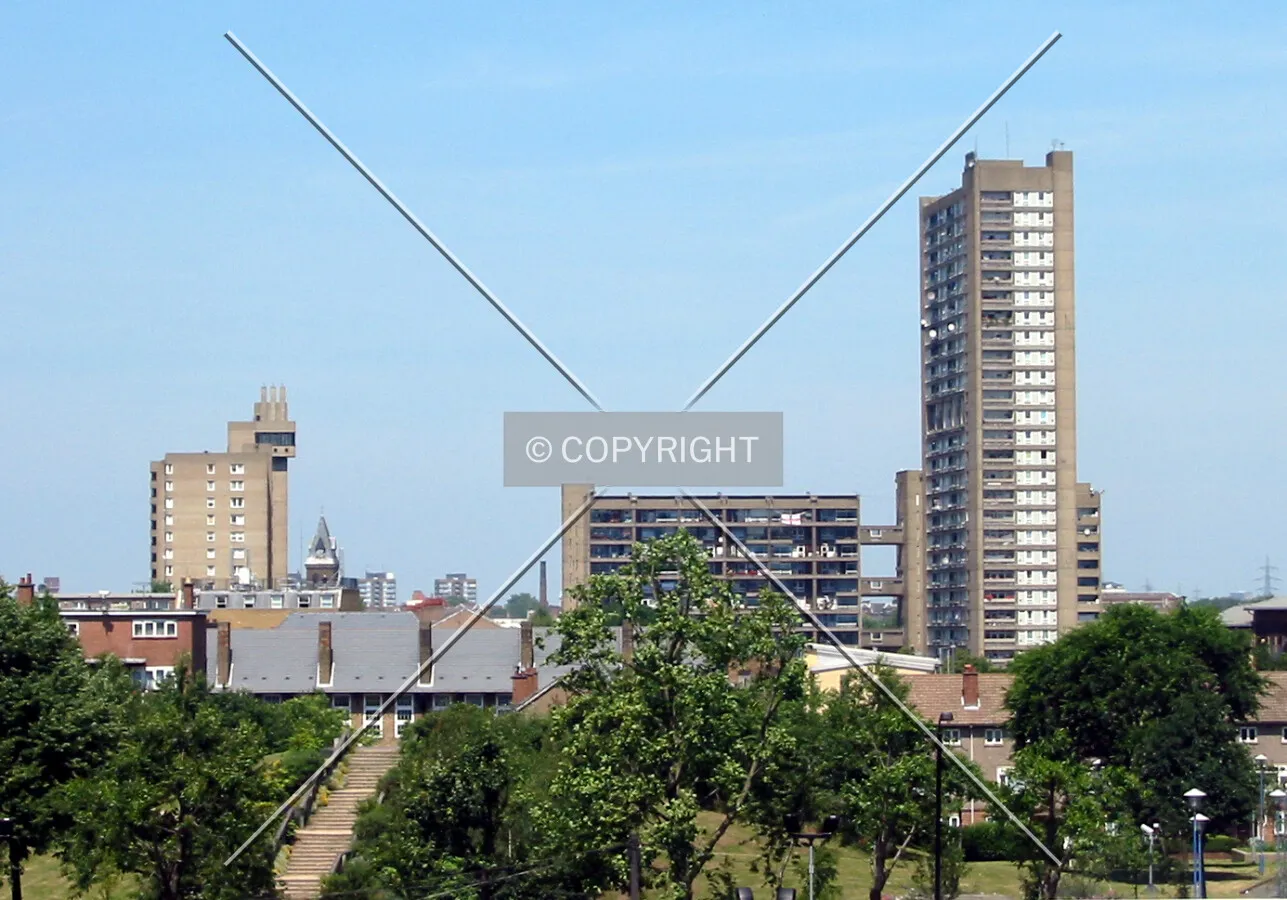 View of the complex from Blackwall DLR Station