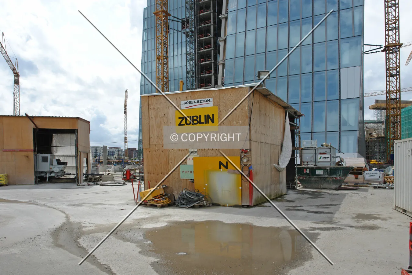 The construction site in front of the Skytower in July 2012