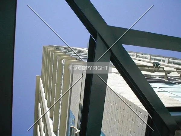 Looking up through the ground floor canopy