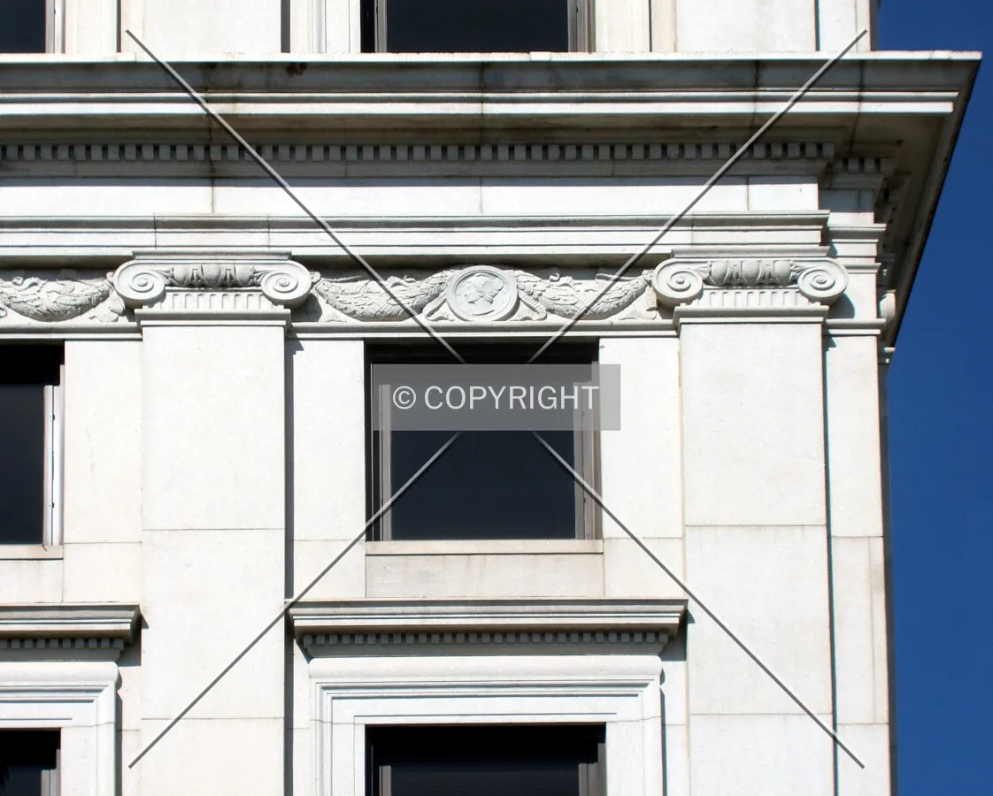 Facade detail from the southeast