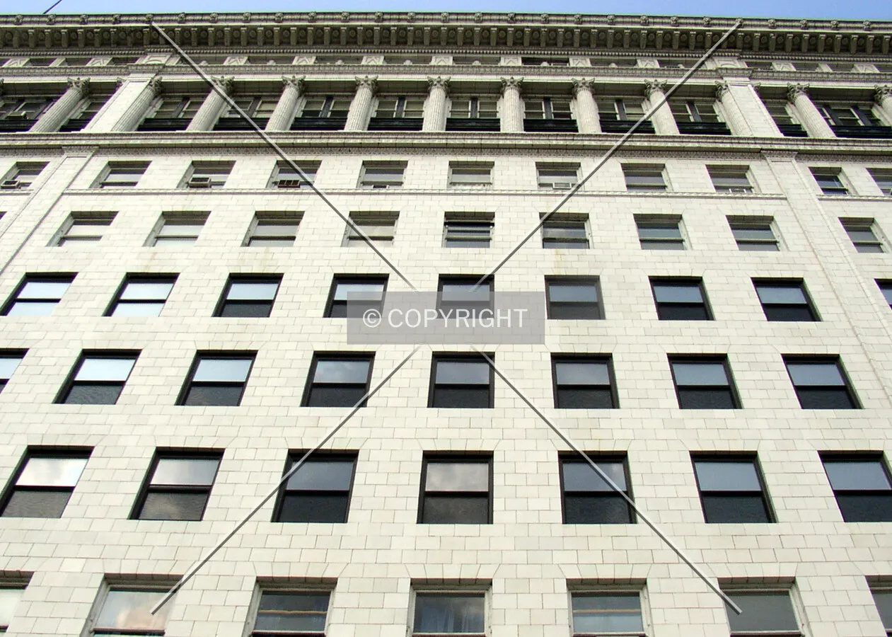 Looking up the western facade from Virginia Street