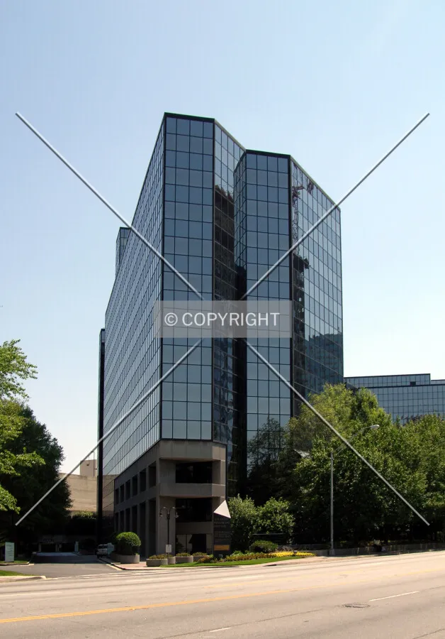 From the northeast across Peachtree Road