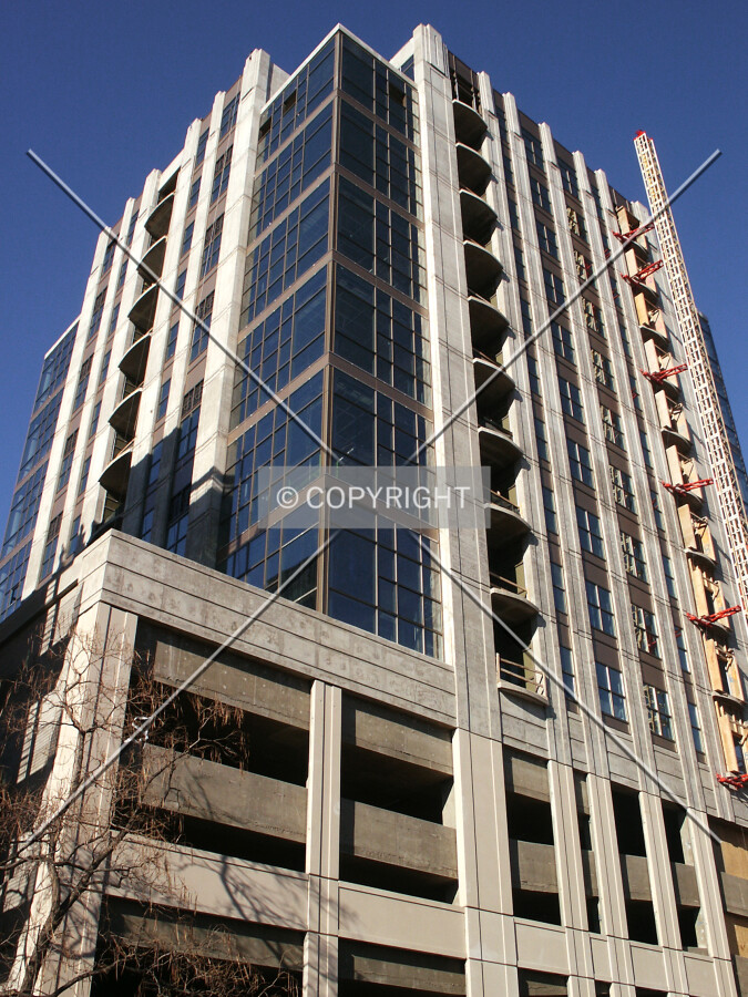 Looking up the southwest corner