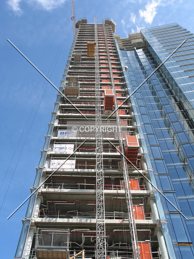 Looking up from the Rogierplaats