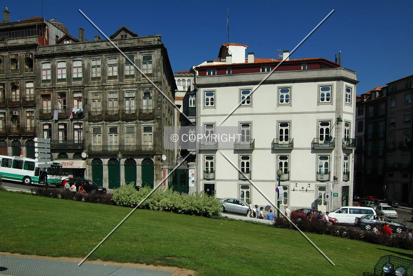 Different building style in the streets in Porto