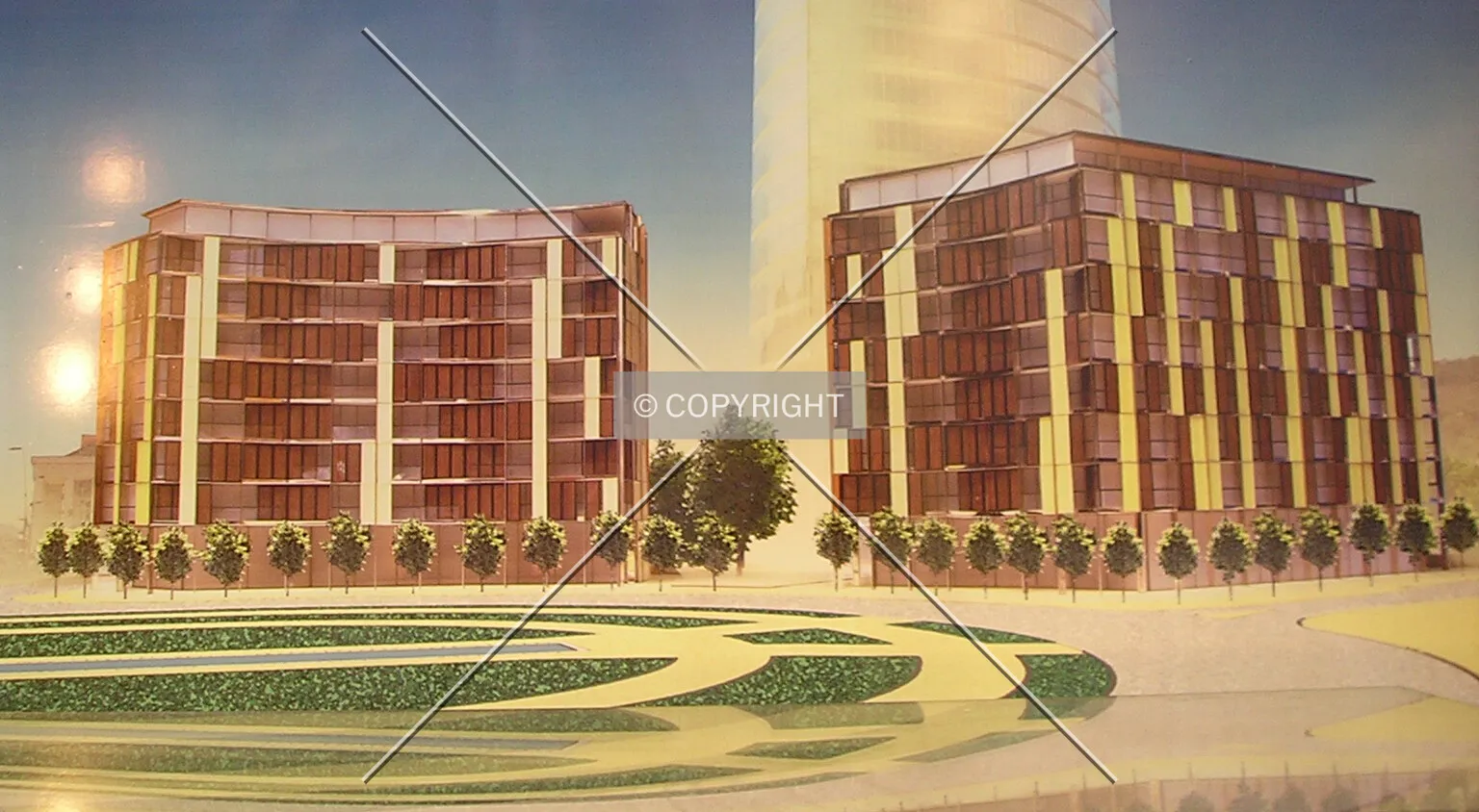 View of a rendering at a real-state office