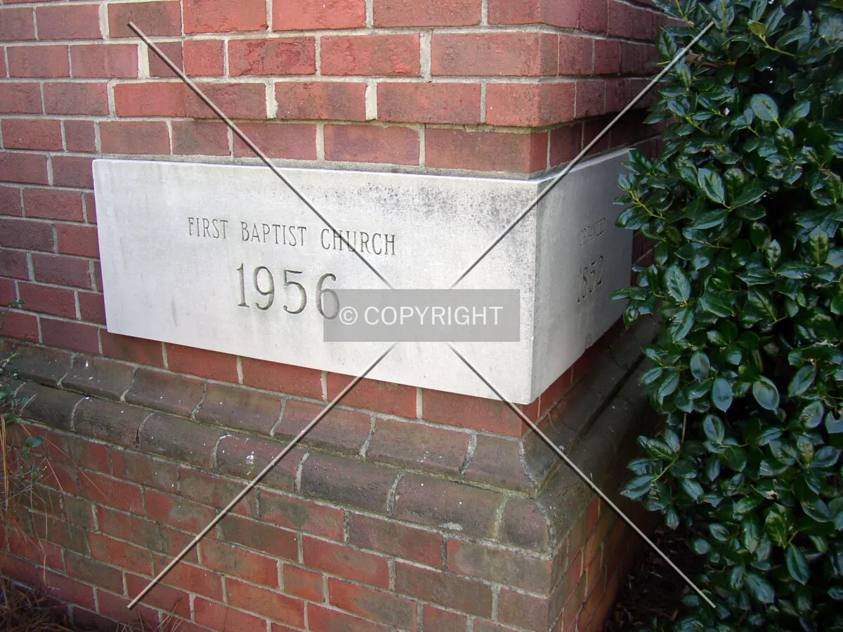 Dedication stone on the northwest corner