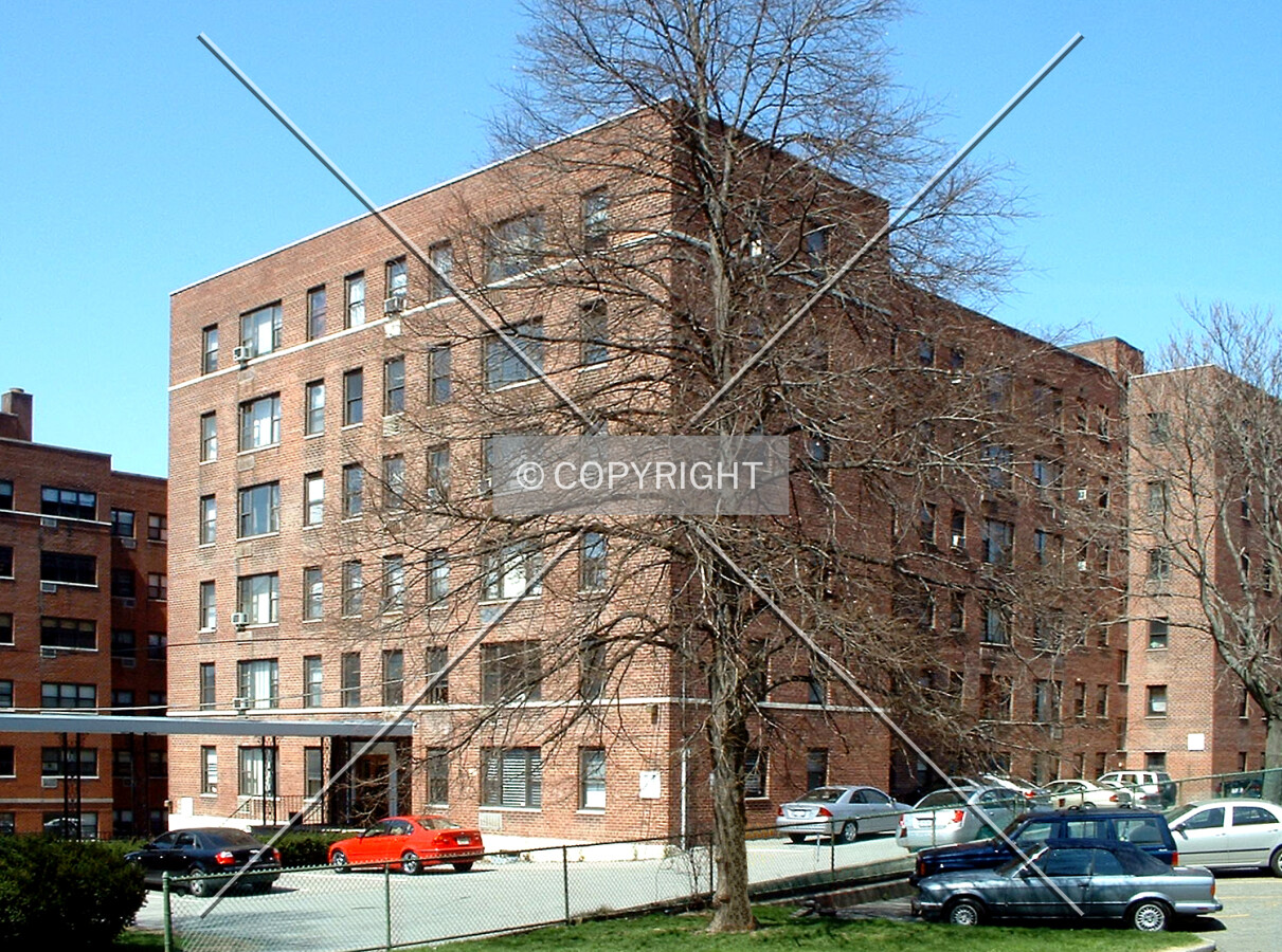 View from the southeast across Barker Avenue