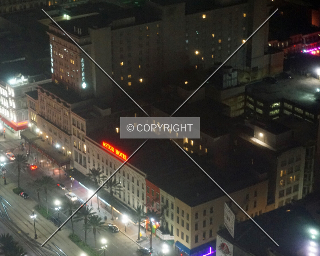 Night view from the southeast; August 24, 2016