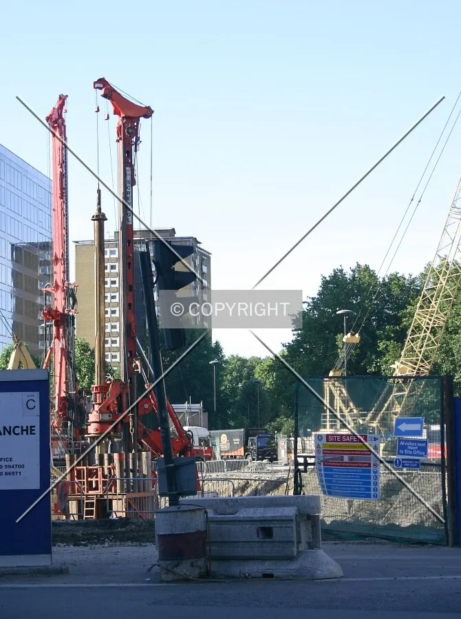View south into the site from the junction of York Street and Addington Street
