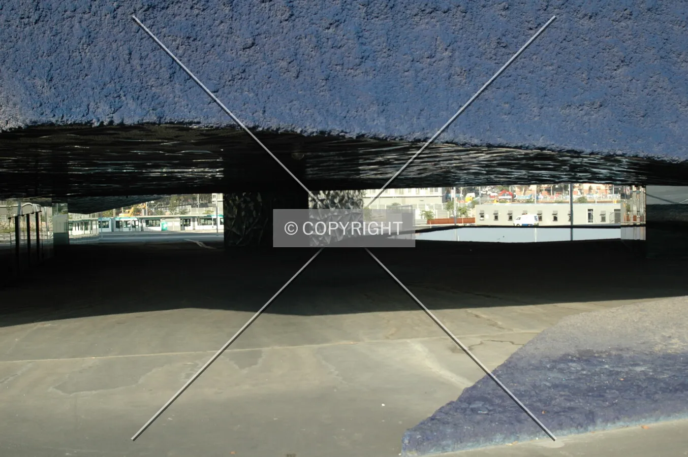Space between the building and the ground level