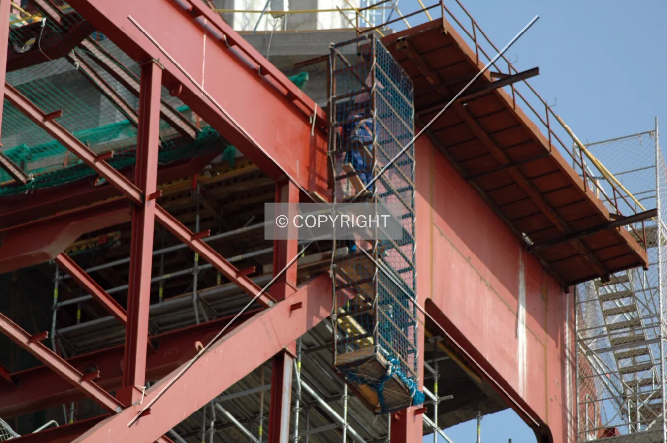 Steel frame of the projection