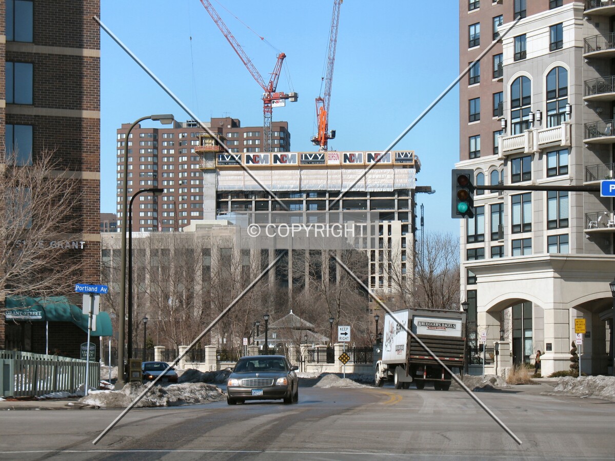 Distant view to the west along Grant Street