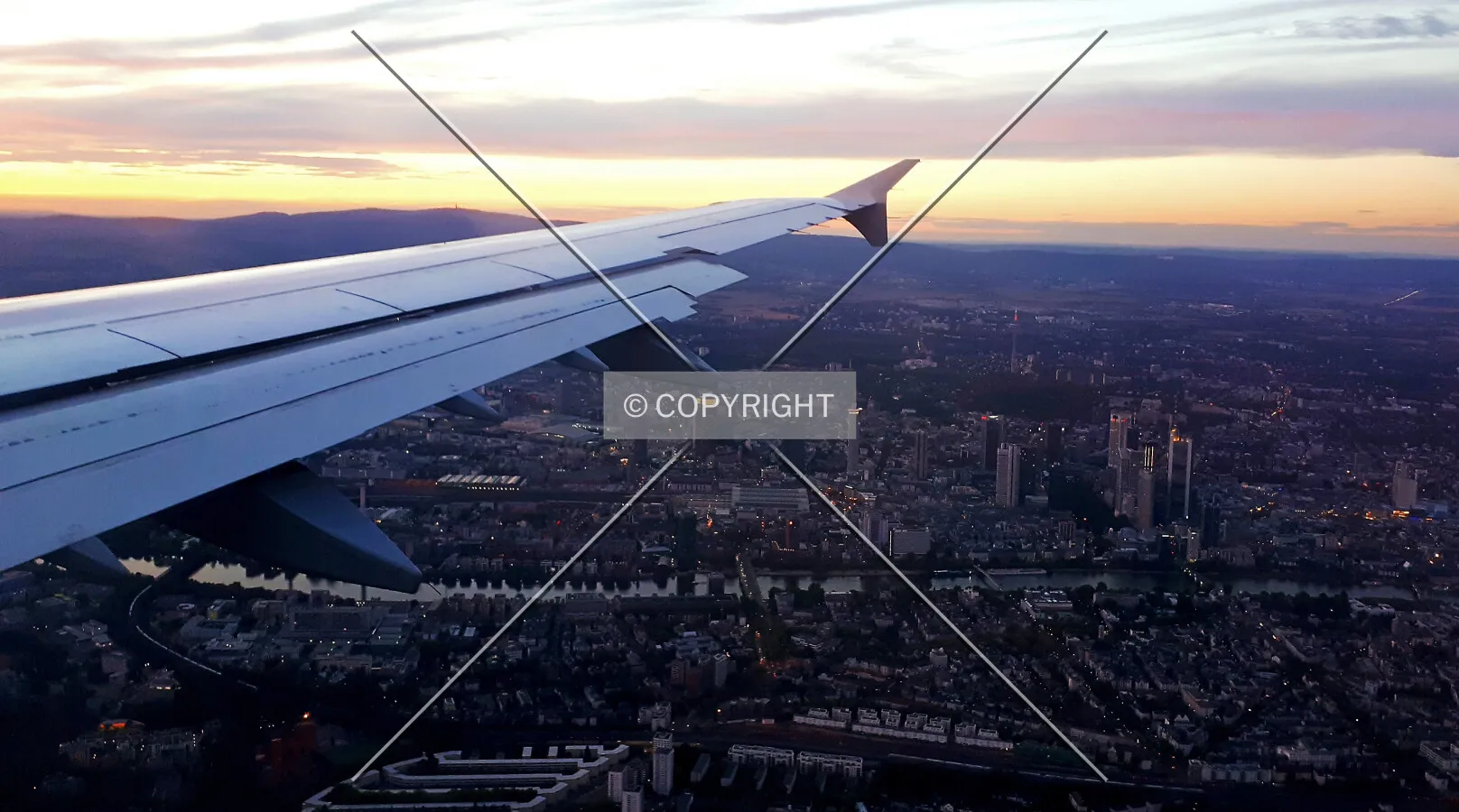 Landing with the plane in Frankfurt