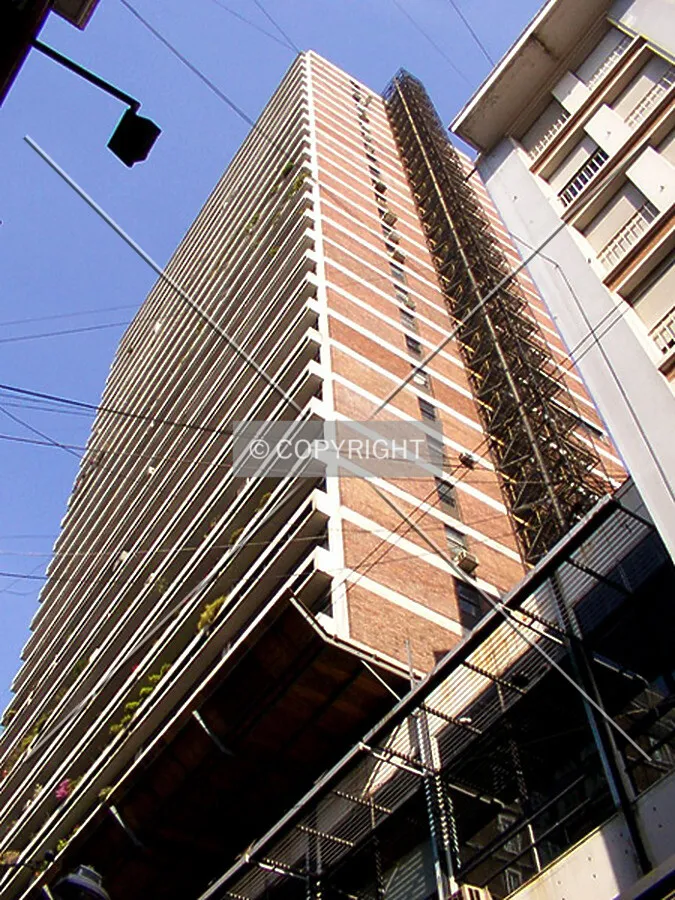 Looking up the northwest corner