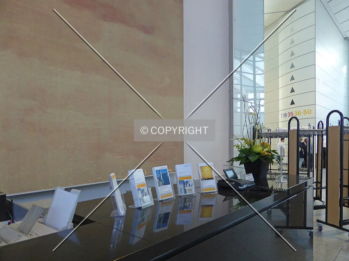 The front desk at the lobby