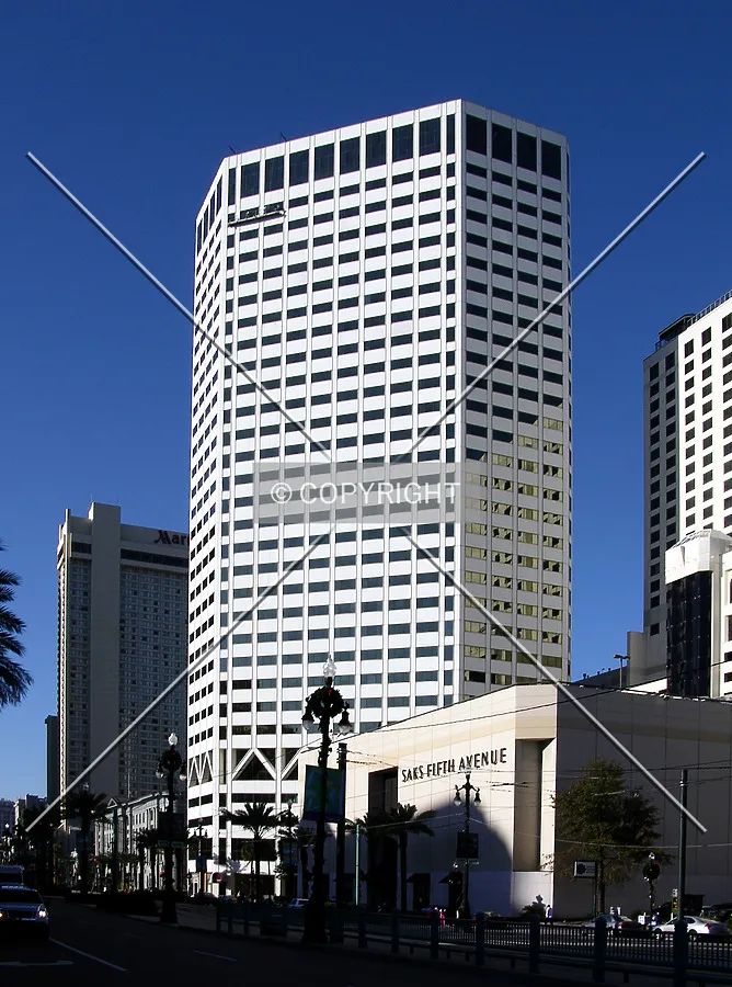 View from the southeast along Canal Street