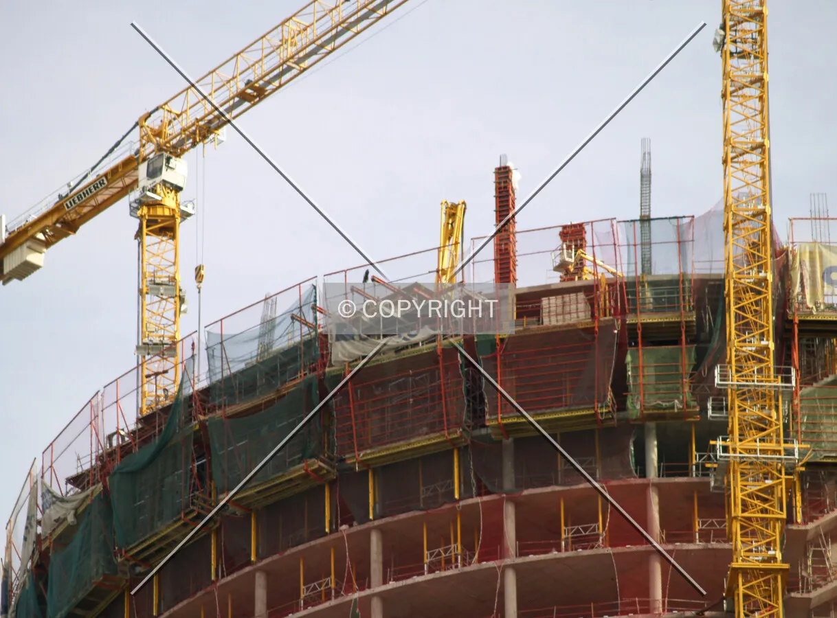 Construction works at the top floors