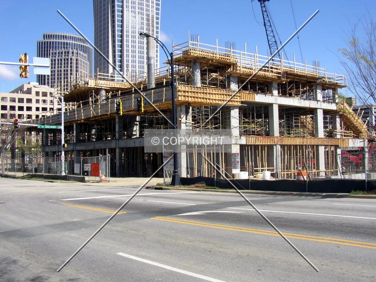 Looking northwest from East Trade Street