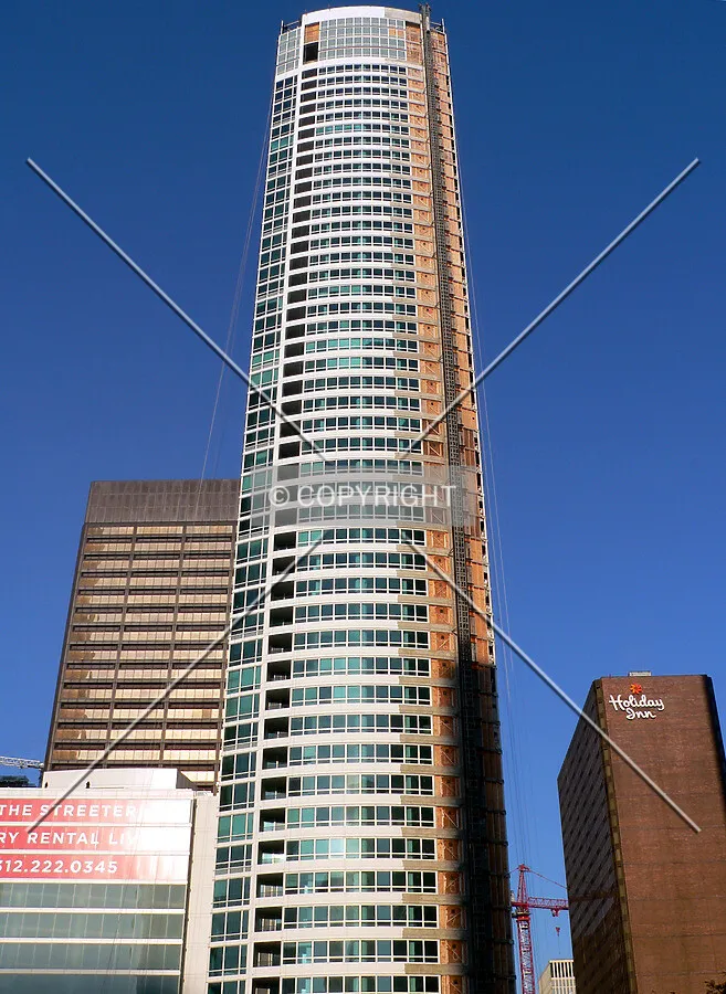 View up the east face from McClurg Court
