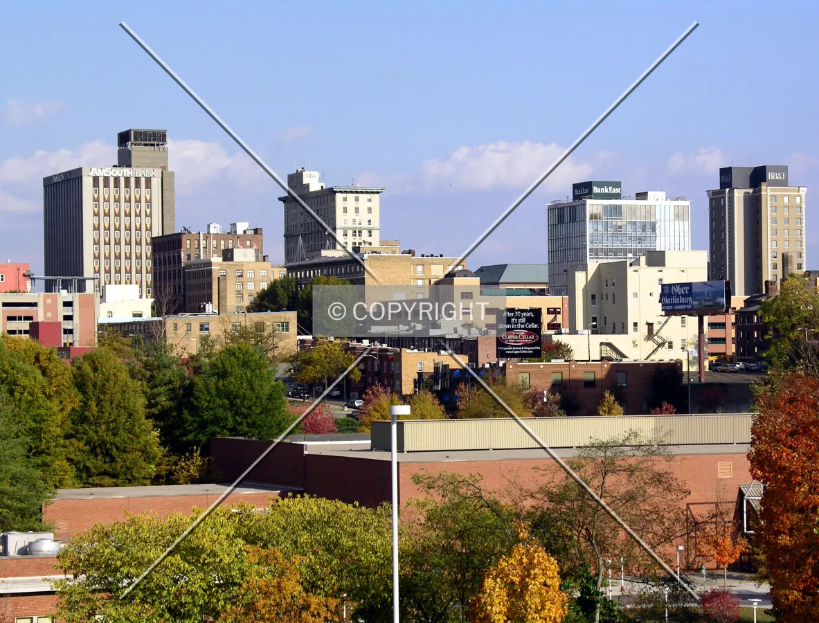 Partial skyline from the northwest